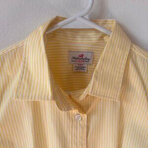 JCrew Haberdashery yellow and white stripe shirt